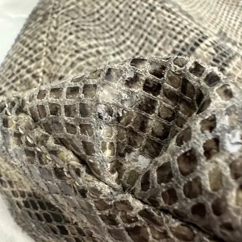 Isaac Mizrahi Live Bridgehampton Leather Bag Chain Strap Soft Snakeskin Print