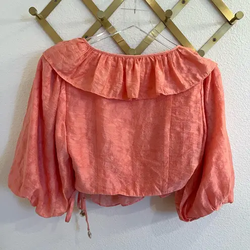 Tularosa  Hailey Wrap Top Coral Medium Revolve