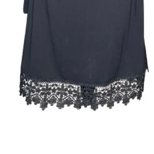 Women's Lace Embroidered Black Cold Shoulder Midi Dress Date Goth Punk Sz Large