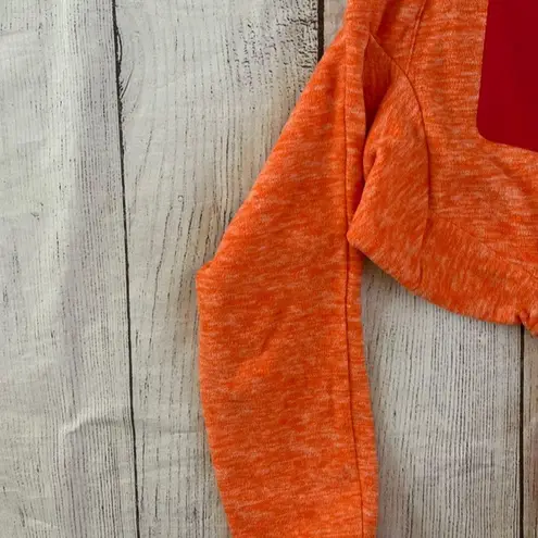 Little Donkey Andy size medium orange pink trim full zip hoodie jacket