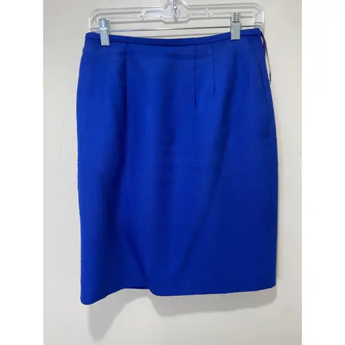 Le Suit Blazer Skirt Suit Set Career Business Cobalt Blue Petite Size 10