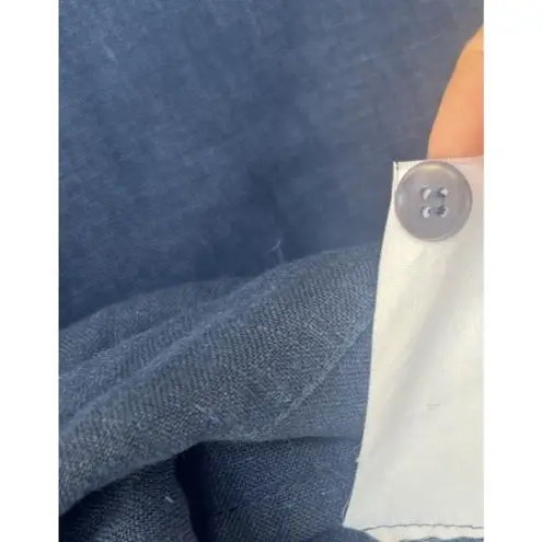 Zyga 100% Linen Blue Button Up Shirt Women’s 42 Eyelet Resort Vacation Coastal Size undefined