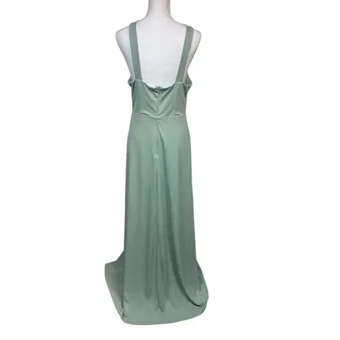 Birdy Grey Classic Sage Gene Cross Front Halter Style Maxi Gown Dress Size XL