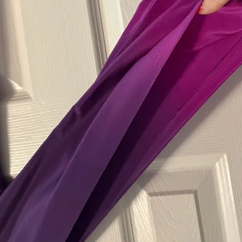 JayGodfrey Purple and Pink Ombre V Neck Open Arm Silk Blouse Size 2