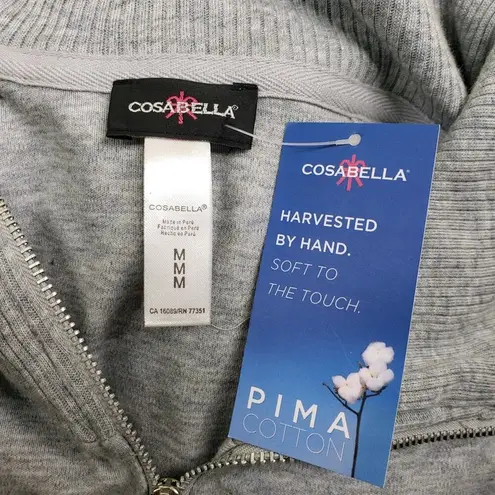 Cosabella Women's Marathon Co Pima Cotton Jacket Heather Gray Size Medium NEW