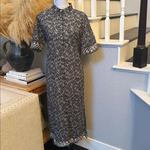 Garnet Hill Button Down Textured Gauze Cover-Up Dress Size Small