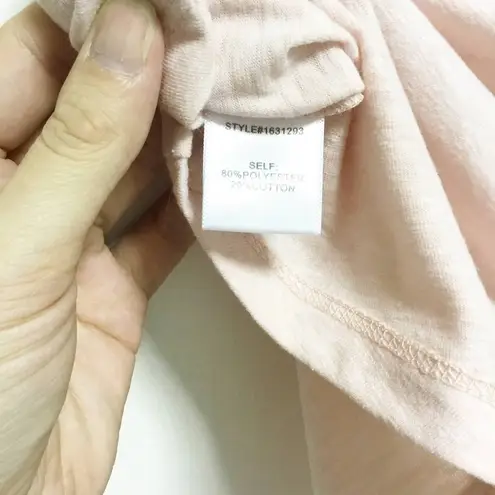 Current Air New! Pink Crew Neck Short Sleeve Chain Accent Top