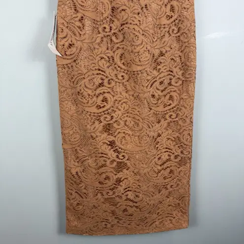 Bardot Corset Dress Womens XS Rust Riviera Crossover Halter Neck Lace Cocktail