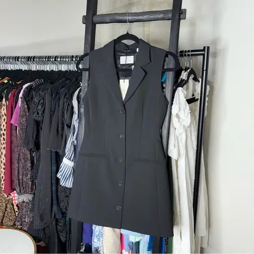 Babaton Aritzia Mastermind Black Sleeveless Blazer Dress