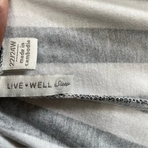 Live Well Sleep Striped 22/24W Pajama Pants Sleepwear Comfort Lightweight Black Size undefined