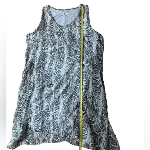 Gigi Moda Silk Blend Sleeveless Snakeskin Print Dress Made in Italy One Size Gray Size M