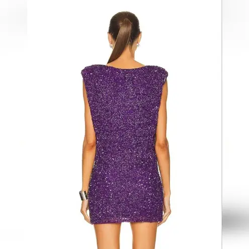Retrofête Retrofete Carnegie Embellished Sequin Mini Dress Purple Small Sleeveless NWT