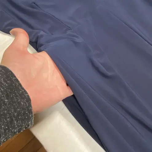 Nina Leonard Jumpsuit Women's Size Large Sleeveless Pleated Wide Leg Navy Blue