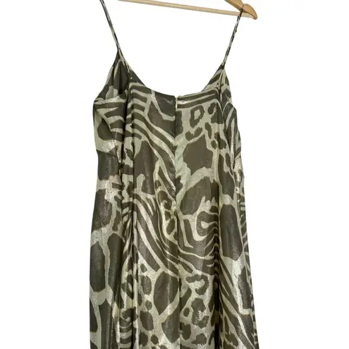 Adam Lippes Ruffled Lamé Midi Dress Silk Blend