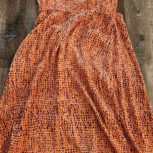 l*space L* Chloe Dress in Wild Bunch Orange Size Small One Shoulder NWT Faux Wrap