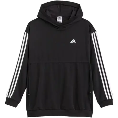 Adidas Cotton 3-Stripes Maternity Hoodie Women's Black Hooded Sweatshirt XS