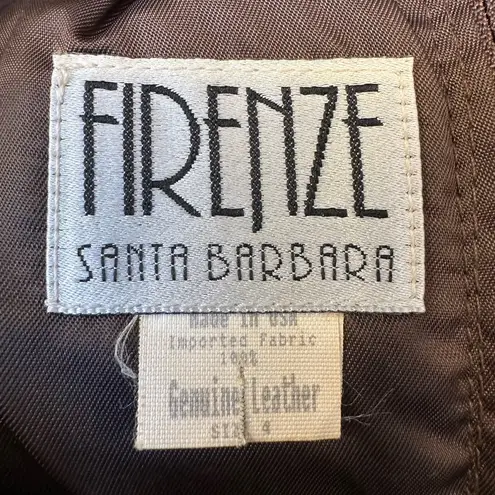 Vintage Firenze Santa Barbara 80’s Chic Tan Genuine Leather Skirt Women’s Size 4 Brown