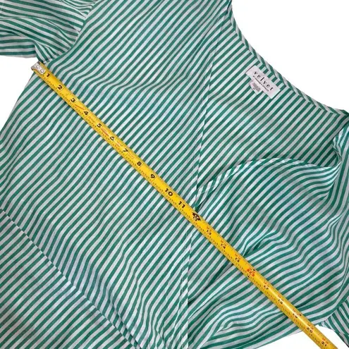 VELVET BY GRAHAM & SPENCER JAYEL COTTON STRIPE WRAP DRESS Green Size M