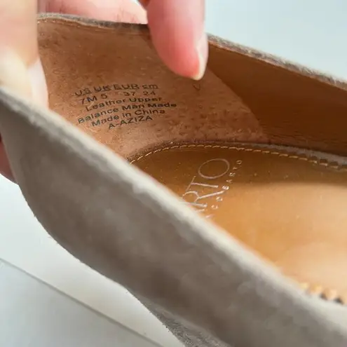 Franco Sarto  Women's Aziza Pump Size 7M Taupe‎ Tan Suede Block Heel Shoe …