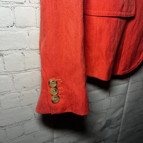 J.Crew Schoolboy Blazer Soft Rumpled Harringbone Women's Coral Pink SZ 4 Classic Red