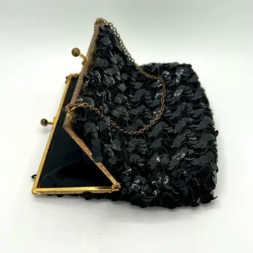 Vintage Black Sequin Clutch