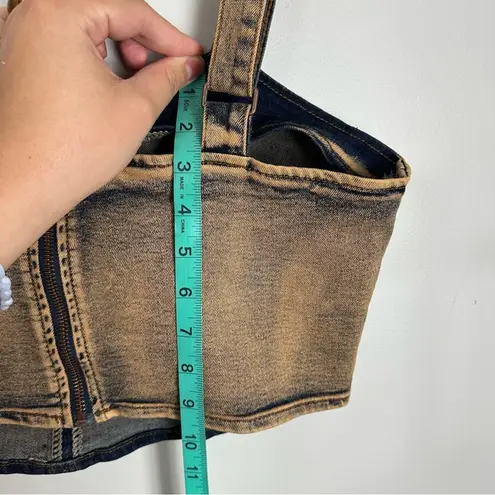 American Bazi Dyed Acid Copper Denim Corset Top NWT XL Castlecore Whimsygoth