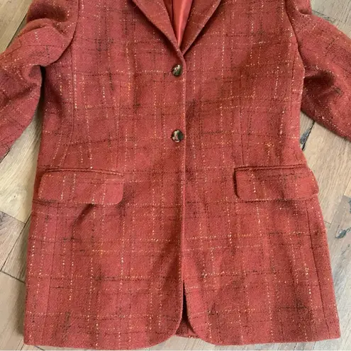 David N. Vintage Wool Orange Speckled Mohair Blazer Size 12