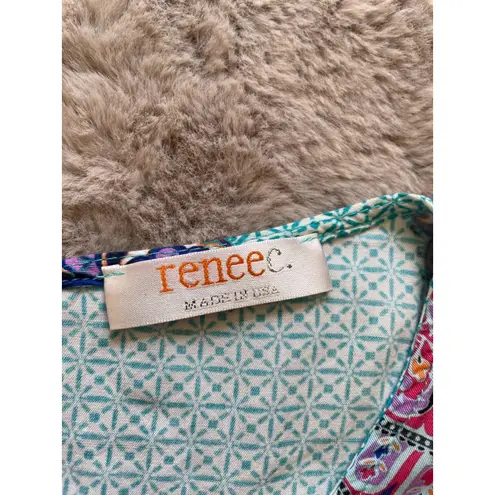 Renee C. Made in U.S.A Stitch Fix Sleeveless Blouse SIZE S Color Cyan Purple