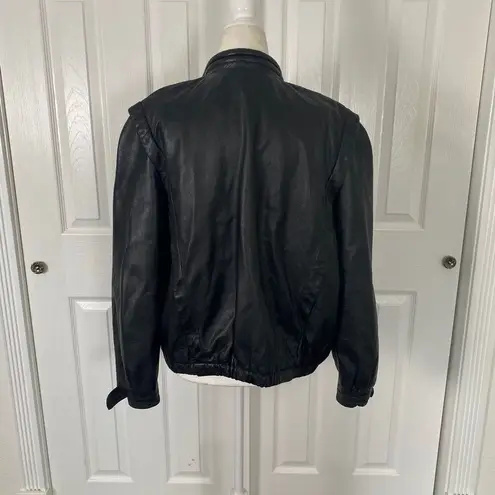 Genuine Vintage black leather bomber jacket M Size M