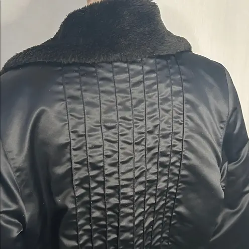 Star City Y2K Faux Fur Bomber Jacket - Black | Size L