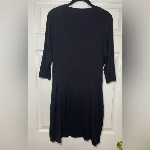 Shape Fx Women's Black 3/4 Sleeves Wrapped Dress Size 12