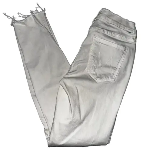 Mother Denim Women’s Size 26 Warm Ivory Double Fray Charmer Skinny Jeans White