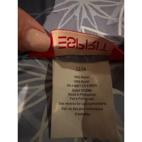 Vintage Esprit Mini Skirt Blue Floral Rayon Size 13/14 Y2K 90s Fairy Retro