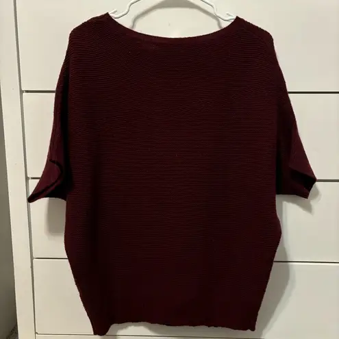 The Reset R Label Essential Pullover Wool Dolman Short Sleeve Sweater MAROON