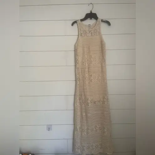 BB Dakota Crochet You Love Me Beige Crocheted Sleeveless Maxi Dress  by Steve