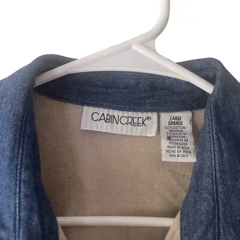 Cabin creek Vintage 90s Women's Size Large Embroidered Floral Button Up