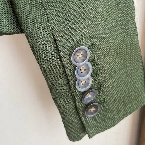 Veronica Beard Dickey Blazer Jacket Linen Blend Green