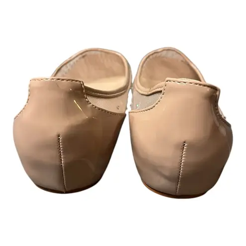 Beige Crystal Embellished Mesh Follis Strass Ballerina Flats Red Size 7.5