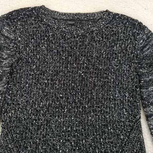 Stitch Fix Madison Lilly Black Open Knit Crewneck Sweater Women's Size Small