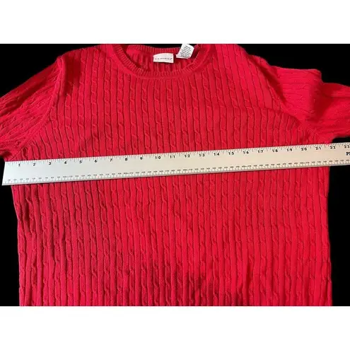 kim rogers  Red Soft Cable Knit Pullover 90s Y2K L Sweater