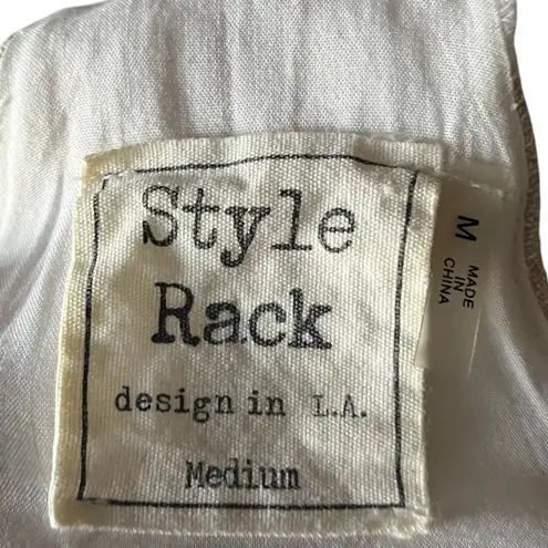 Style Rack Anthropologie Women's M Striped Linen Cotton Mini Dress Neutral