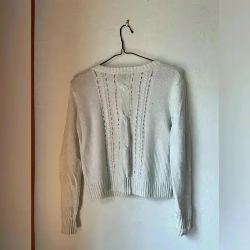 Hive & Honey Cream Angora Blend Cable Knit Sweater size medium
