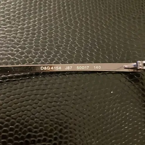 Dolce & Gabbana Wire Rim Eyeglasses Silver Rectangle White Zipper Case