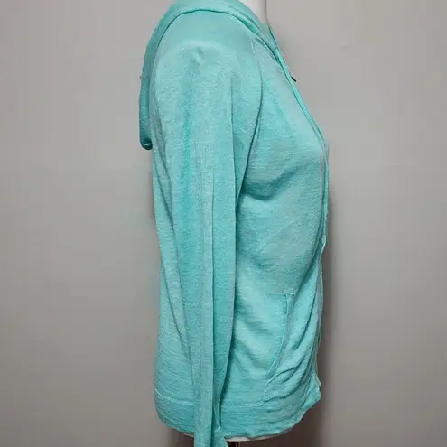 Pure Amici turquoise linen full zip hoodie size small