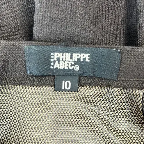 Philippe Adec Paris Womens 10 Brown Vintage Wool Blend Pencil Mini Skirt Lined