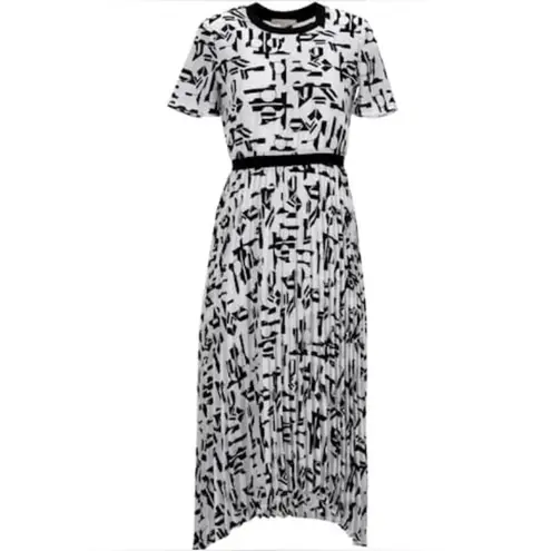 Maje Rosyla graphic pleated midi dress