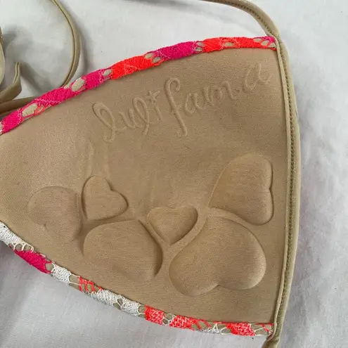 Luli Fama FLAMINGO BEACH Molded Push Up Bandeau Halter Swim Bikini Top Medium