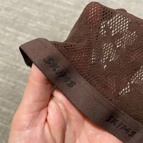 SKIMS Stretchy Knit Lace Scoop Neck Bralette Cocoa Brown XS NWT