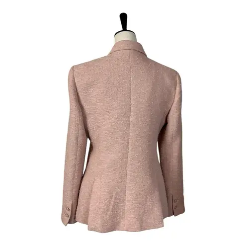 L'Agence L’Agence Blazer Boucle Tweed Peak Lapel One Button Petal Pink Women’s Size 8