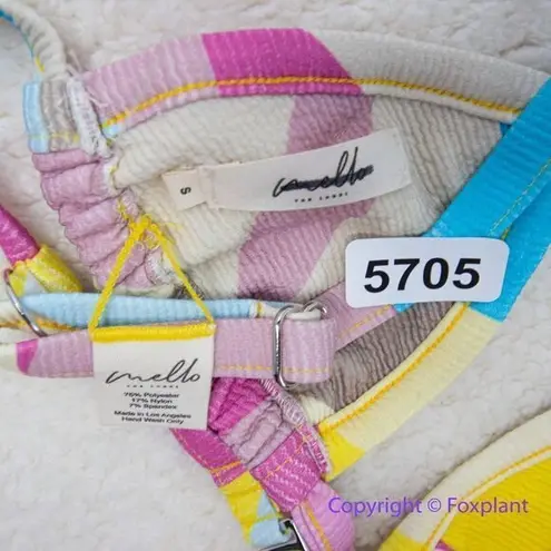 NEW Free People x mello the label Brazilian bikini top, size S Pink